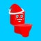 Santa red toilet pan. Christmas and New Year vector illustration