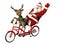 Santa and Reindeer - Bicycle Built for Two