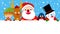 Santa,reindeer,snow man,elf and penguin,Christmas