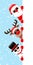 Santa Reindeer And Snowman Sunglasses One Above The Other Banner Left Snow Blue