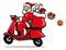 Santa ride a scooter