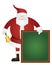 Santa Ringing Bell with Sign Board Illustration