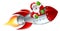 Santa Rocket Sleigh Christmas Cartoon