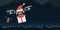 Santa`s drones carrying gifts