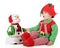 Santa\'s Elf Testing Toy Snowman