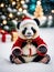 Santa\\\'s Fluffy Helper: A Cinematic Panda Celebration