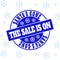 Santa`S Gone the Sale Is On Grunge Round Stamp Seal for Christmas