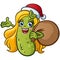 Santa\\\'s Little Helper Blonde Pickle Cartoon Girl Character waving Merrily