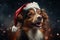 Santa\\\'s Little Helper Dog in a Santa Hat