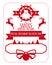 Santa\\\'s official factory. Xmas design for a personalized gift bag from Santa Claus.