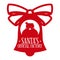 Santa\\\'s official factory. Xmas stamp design for gift bag from Santa Claus.