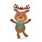 Santa s Reindeer Rudolph. Vector illustrations of Reindeer Rudolf Isolated