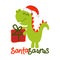 Santa Saurus - Cute t rex dinosaur design with xmas gift,