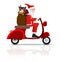 Santa on Scooter