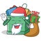 Santa shopping basket character cartoon