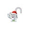 Santa silver unlock key on white background