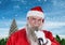 Santa singing christmas song on microphone