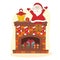 Santa sitting on chimney