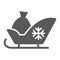 Santa sleigh glyph icon, sledge and winter, sled sign, vector graphics, a solid pattern on a white background.