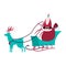 Santa sleigh with reindeer vector character