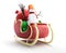 Santa sleigh and Santa\'s Sack with Gifts snowman