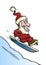 Santa snowboarding