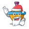 Santa spinning top mascot cartoon