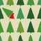 Santa Stealing Christmas Tree Seamless Pattern.