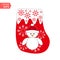 Santa Stocking, Isolated On White Background, Vector Illustration eps10