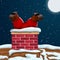 Santa stuck in chimney