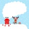 Santa Stuck In Chimney And Reindeer Sitting On Sleigh Smoke Snow Blue