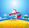 Santa with surfboard