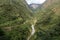 The Santa Teresa River in green lush valley of Andes mountains, Peru