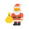 Santa three quarters holding bag gifts