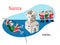 Santa training comic banner template