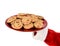 Santa Tray Cookies Over White