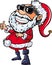 Santa wearing sunglasses with a big smile