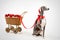 Santa whippet with christmas cart