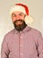 Santa with wide smile: Christmas time concept, man with beard