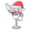 Santa wine mascot cartoon style