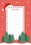 santa wish list template with red hat and pine tree ornament on green background