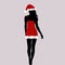 Santa woman silhouette