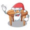 Santa wooden table isolated on the mascot