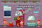 Santa workshop with elves vector Christmas factory