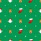 of santaclaus rudolph reindeer socks with red and white christmass tree pattern on green background