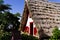 Santana, Madeira, Portugal: a traditional white house of Santana with a thatched roof and red widows