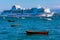 SANTANDER, SPAIN - AUGUST 15, 2018. Entrance of the Pont-Aven passenger ship of the company Brittany Ferries in the Bay of