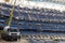 Santiago Bernabeu. Stadium. Interior of the Santiago BernabÃ©u stadium with the construction process for the complete renovation