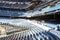 Santiago Bernabeu. Stadium. Interior of the Santiago BernabÃ©u stadium with the construction process for the complete renovation