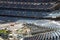 Santiago Bernabeu. Stadium. Interior of the Santiago BernabÃ©u stadium with the construction process for the complete renovation